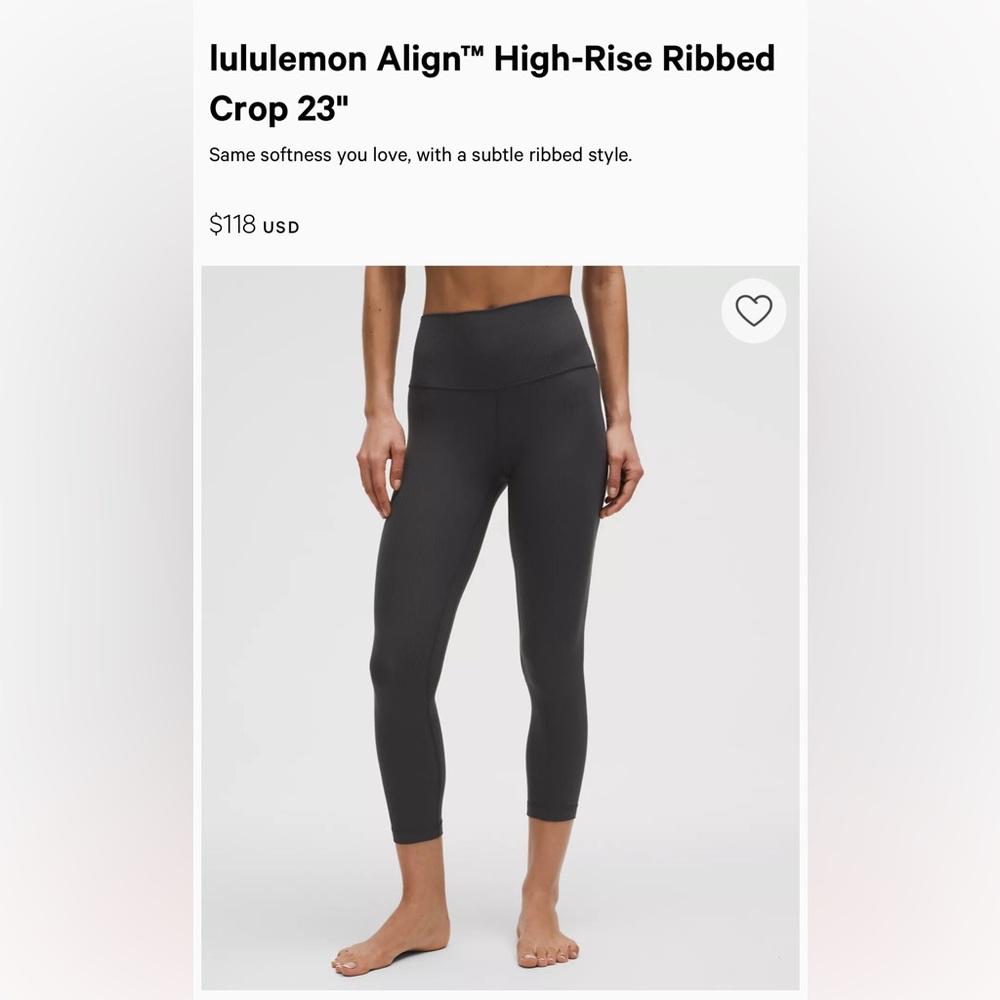 lululemon Align High-Rise Ribbed Crop 23"